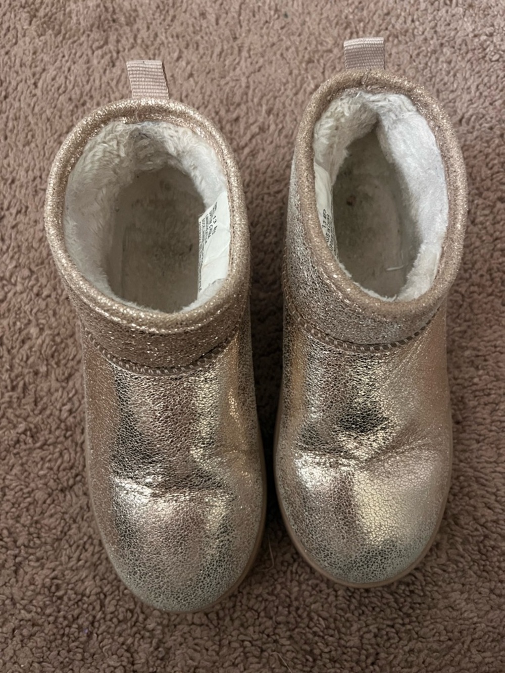 Sonoma Kids Metallic Rose Gold Faux-Fur Lined Boots
